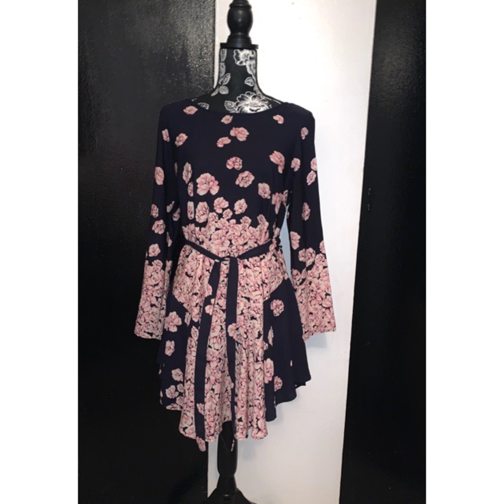 Navy Blue Floral Dress